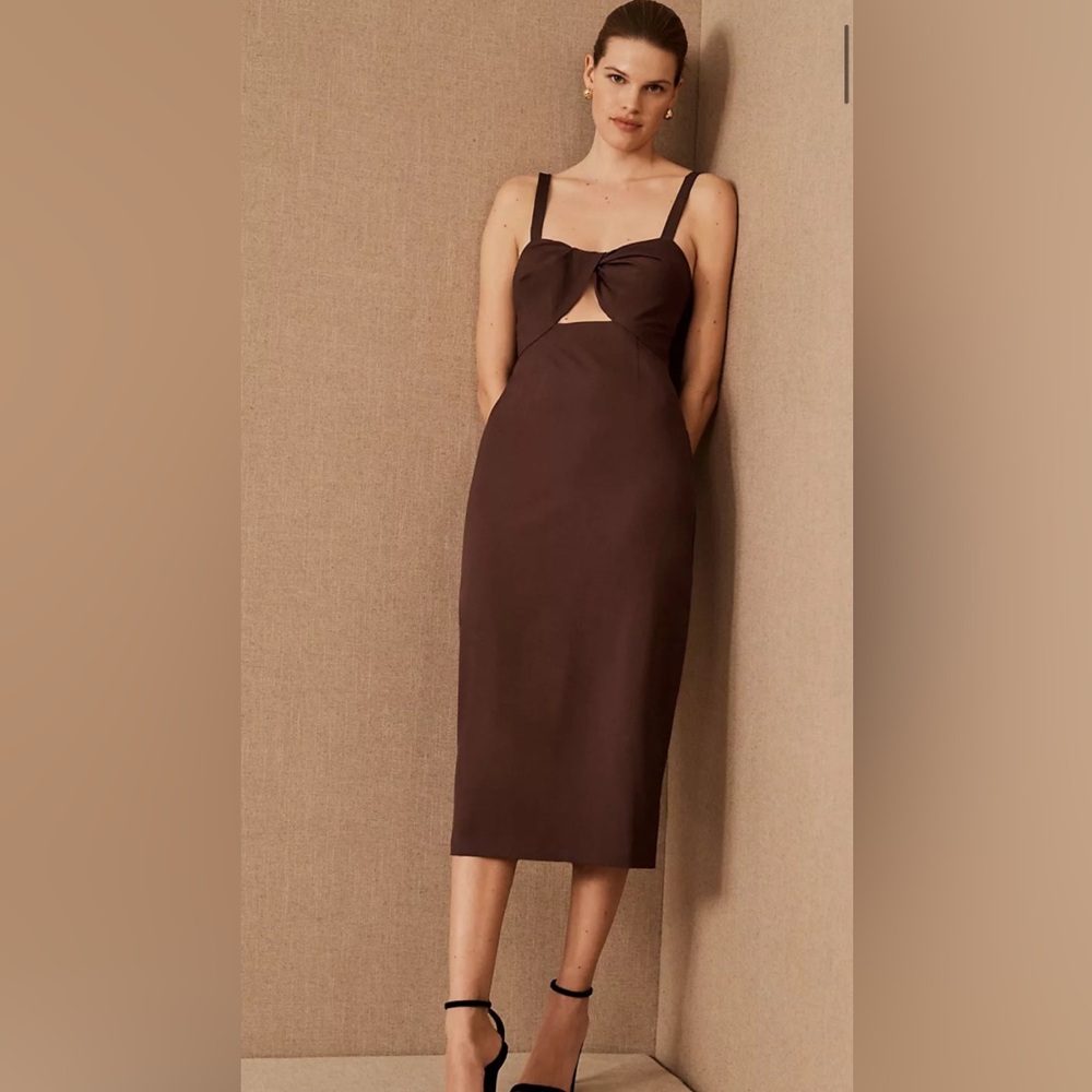 BHLDN Brown Midi Dress